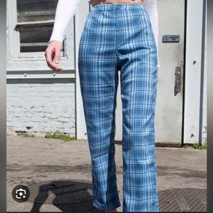 Brandy Melville Tiden Plaid Blue Pants